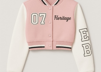 EZZABEE Ladies Crop Varsity Jacket