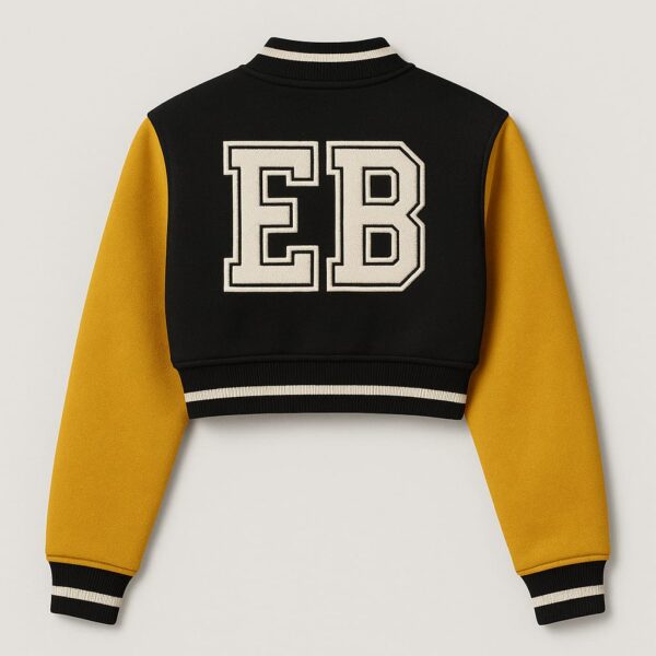 EZZABEE Ladies Crop Varsity Jacket - Image 2